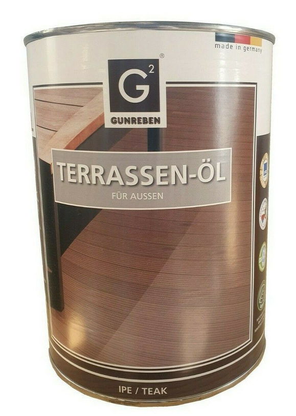 Terrassenöl Außenholzöl Pflegeöl Holzöl Bangkirai Lärche Walnuss Ipe Teak