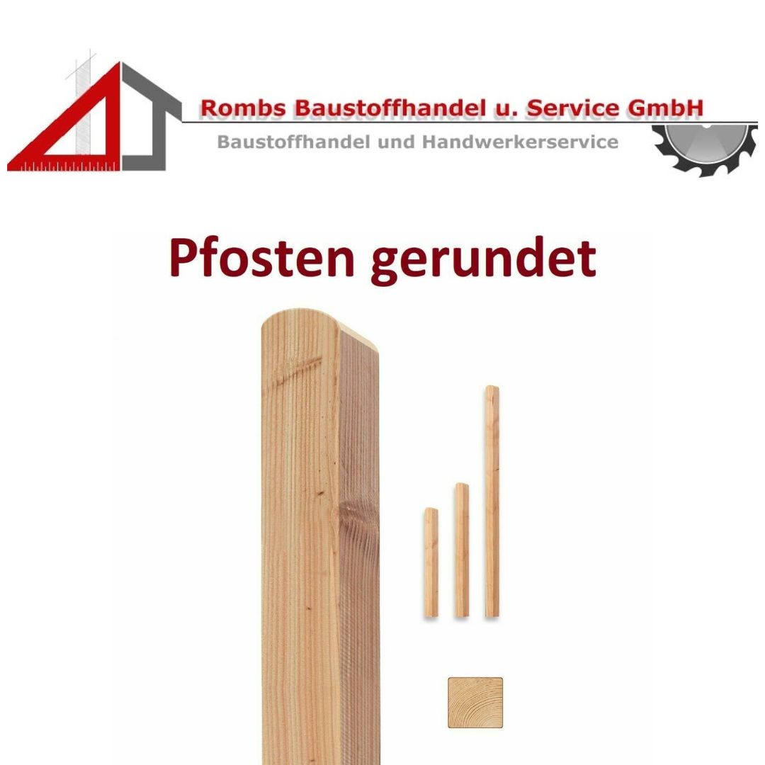 Pfosten Rund Honigfarbe Lärche Gartenzaun Vorgartenzaun Zaun Pfosten Rundpfosten